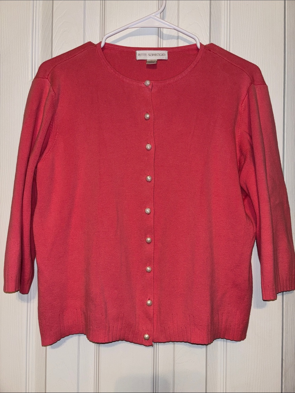 Petite Sophisticate Cotton Crew Neck Cardigan